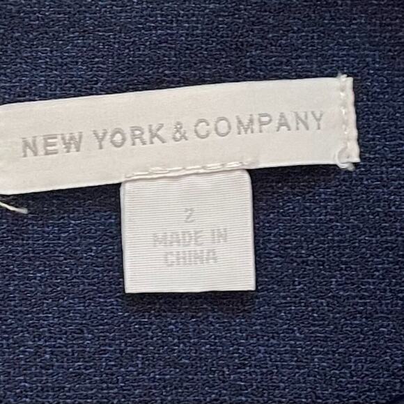 NY & Co. Navy Sleeveless Wide Leg Belted Jumpsuit / Pantsuit, Size 2 - Picture 8 of 15